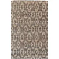 Photo of Taupe and Tan Geometric Hand Woven Area Rug