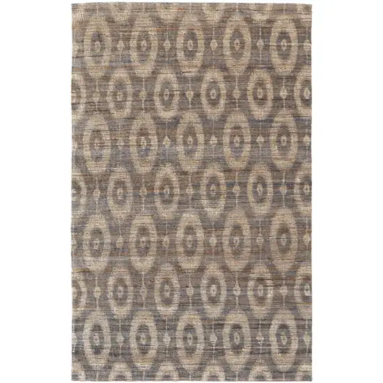 Taupe and Tan Geometric Hand Woven Area Rug Photo 5