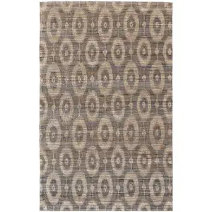 Photo of Taupe and Tan Geometric Hand Woven Area Rug