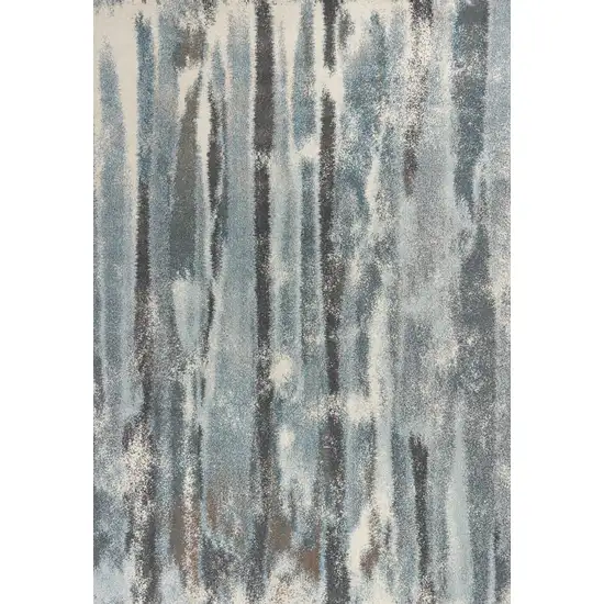 Teal Abstract Brushstrokes Indoor Area Rug Photo 1