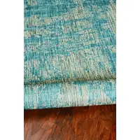 Photo of Teal Abstract Brushstrokes Indoor Outdoor Area Rug