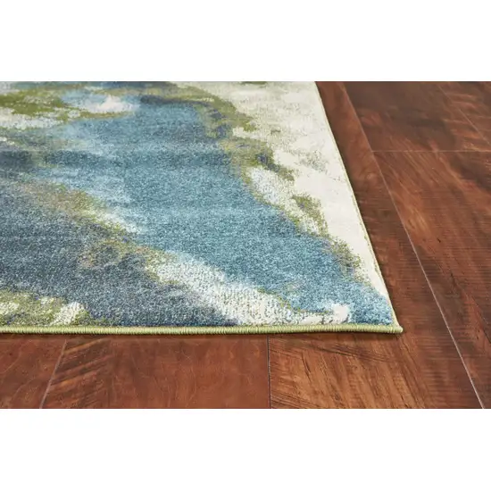 Teal Abstract Splashes Area Rug Photo 4
