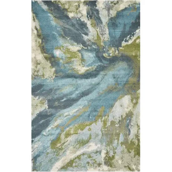 Teal Abstract Splashes Area Rug Photo 1