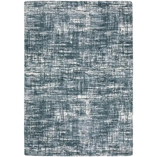 Teal And Ivory Geometric Area Rug Photo 4