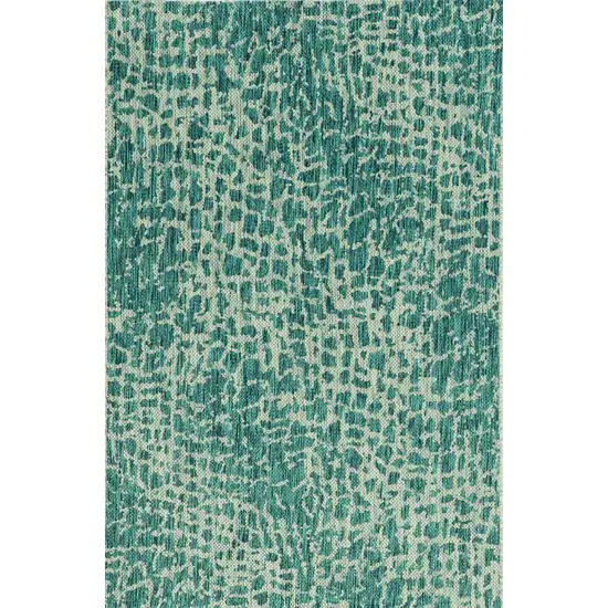 Teal Animal Print Outdoor Area Rug Photo 2