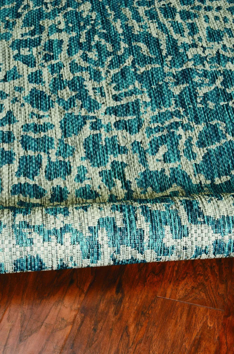 Teal Animal Print Outdoor Area Rug Photo 1