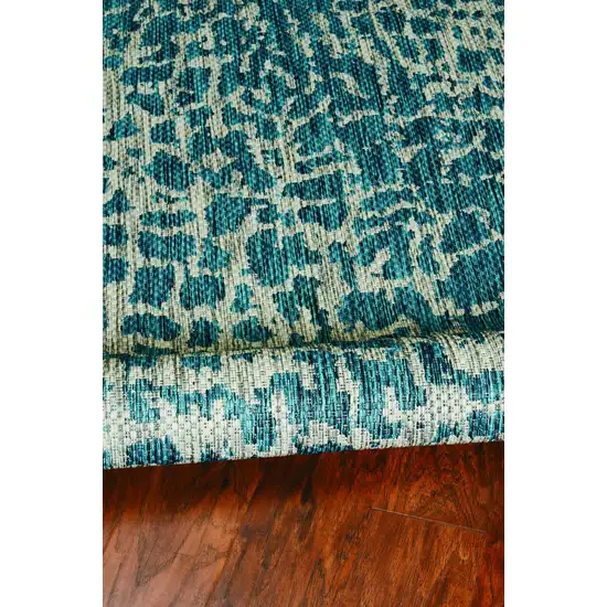 Teal Animal Print Outdoor Area Rug Photo 1