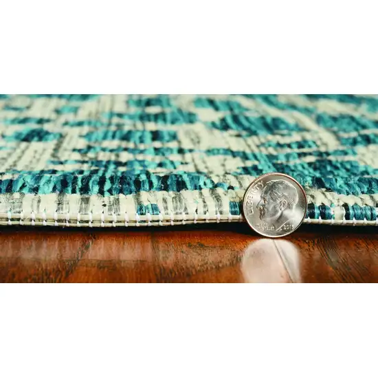 Teal Animal Print Outdoor Area Rug Photo 4