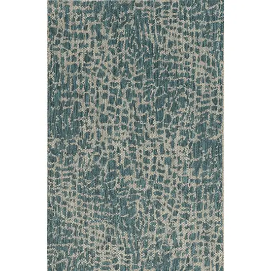 Teal Animal Print Outdoor Area Rug Photo 2