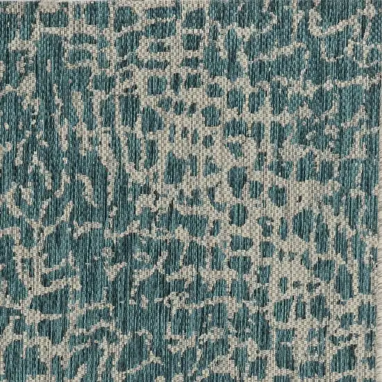 Teal Animal Print Outdoor Area Rug Photo 3