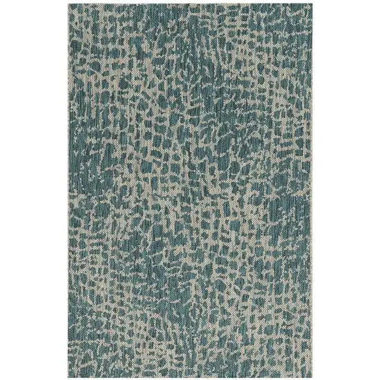 Teal Animal Print Outdoor Area Rug Photo 2