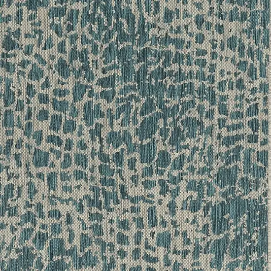 Teal Animal Print Outdoor Area Rug Photo 5