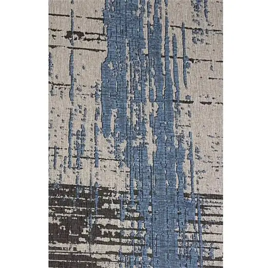 Blue and Gray Abstract Area Rug Photo 2