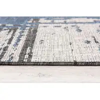 Photo of Teal Blue Abstract Textured Area Rug