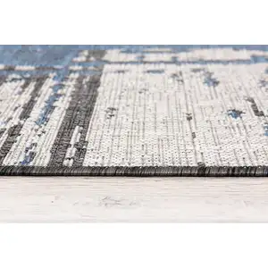 Photo of Teal Blue Abstract Textured Area Rug