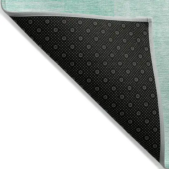 Teal Blue And Aqua Geometric Washable Indoor Outdoor Area Rug Photo 2