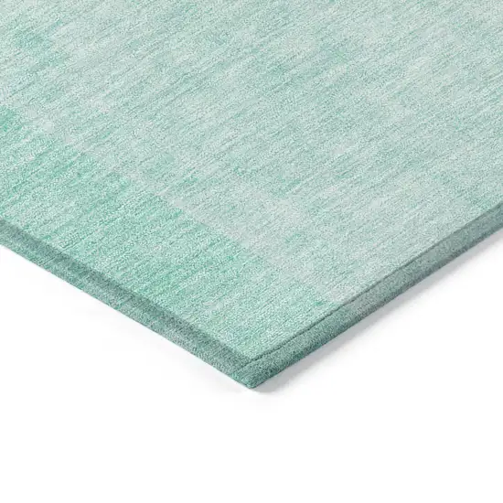 Teal Blue And Aqua Geometric Washable Indoor Outdoor Area Rug Photo 3