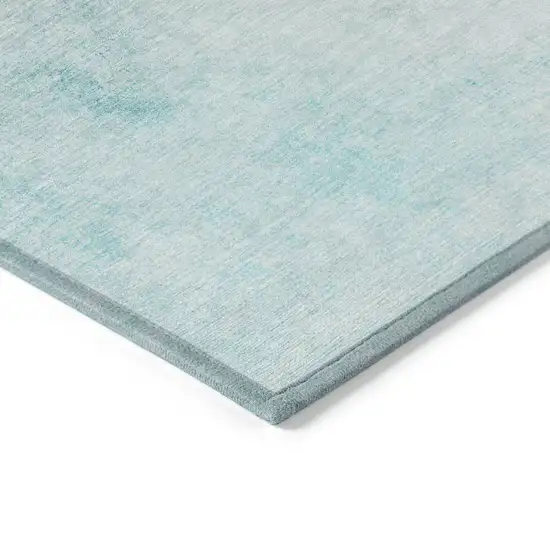 Teal Blue Aqua And Gray Ombre Washable Indoor Outdoor Area Rug Photo 4