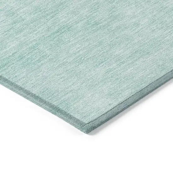 Teal Blue Aqua And Mint Green Abstract Washable Indoor Outdoor Area Rug Photo 5