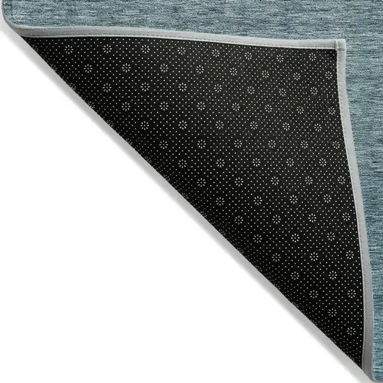 Teal Blue Gray And Charcoal Ombre Washable Indoor Outdoor Area Rug Photo 4