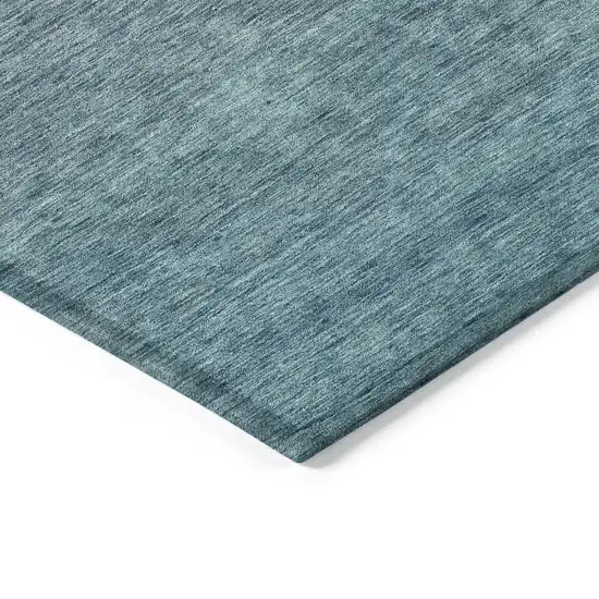 Teal Blue Gray And Charcoal Ombre Washable Indoor Outdoor Area Rug Photo 5