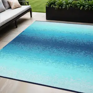 Photo of Teal Blue Indoor Outdoor Area Rug