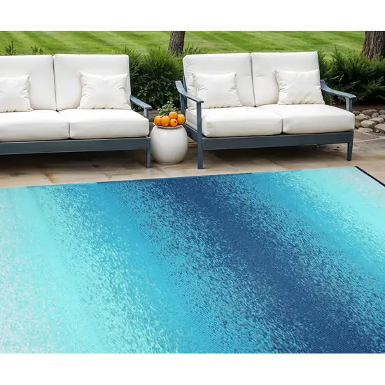 Teal Blue Indoor Outdoor Area Rug Photo 1