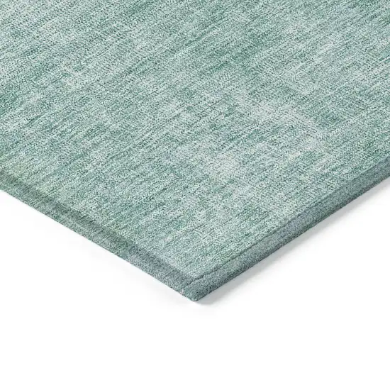 Teal Blue Sage And Green Patchwork Washable Indoor Outdoor Area Rug Photo 5