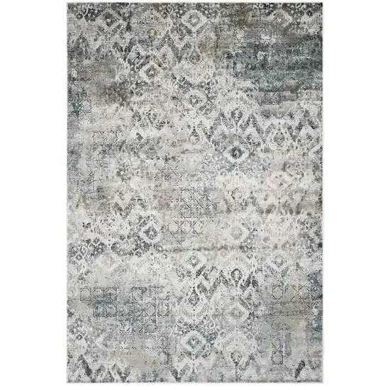 Teal Diamond Viscose Rug Photo 2