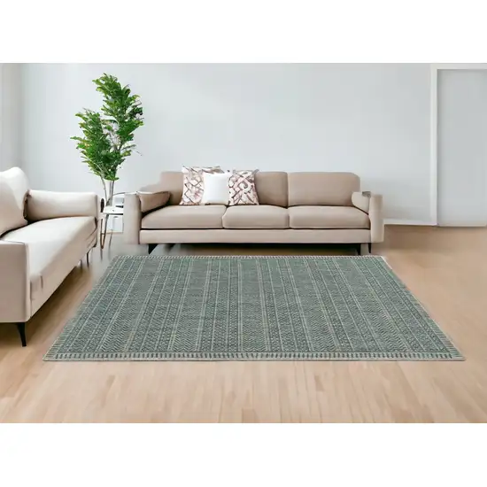 Teal Geometric Patterns Indoor Area Rug Photo 1