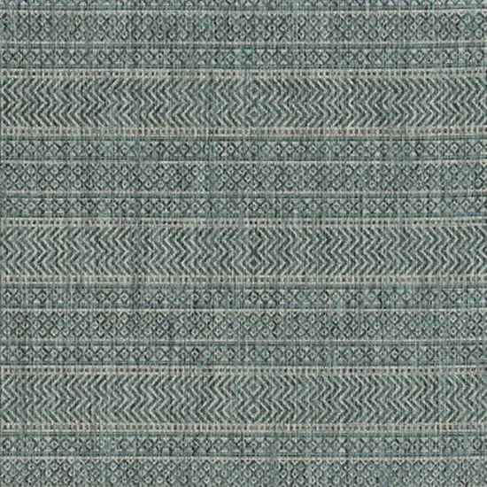 Teal Geometric Patterns Indoor Area Rug Photo 7