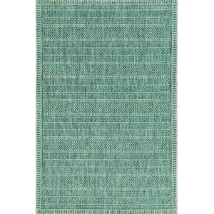 Photo of Teal Geometric Patterns Indoor Area Rug