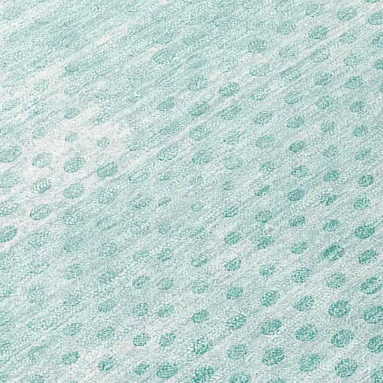 Teal Geometric Washable Non Skid Indoor Outdoor Area Rug Photo 9