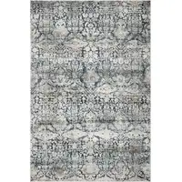 Photo of Teal Machine Woven Distressed Floral Traditional Indoor Area Rug