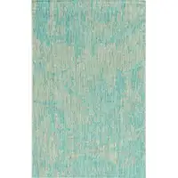 Photo of Teal Machine Woven UV Treated Abstract Brushstroke Indoor Outdoor Area Rug