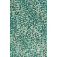 Photo of Teal Machine Woven UV Treated Animal Print Indoor Outdoor Area Rug