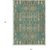 Photo of Teal Moroccan Washable Non Skid Indoor Outdoor Area Rug