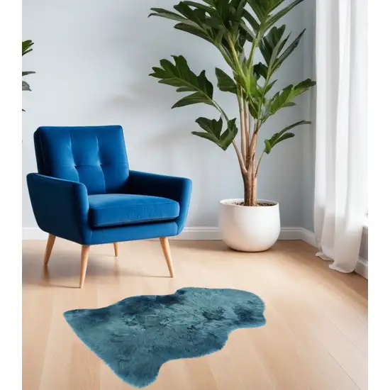 Teal New Zealand Natural Sheepskin Rug Photo 1