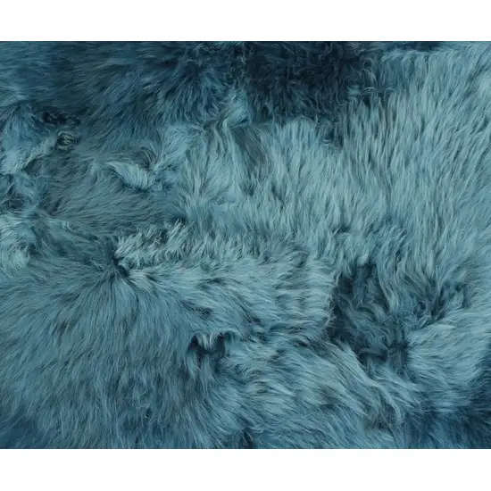 Teal New Zealand Natural Sheepskin Rug Photo 2