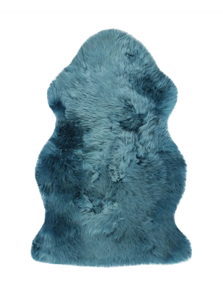 Teal New Zealand Natural Sheepskin Rug Photo 1