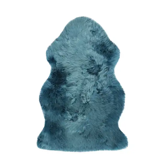 Teal New Zealand Natural Sheepskin Rug Photo 1