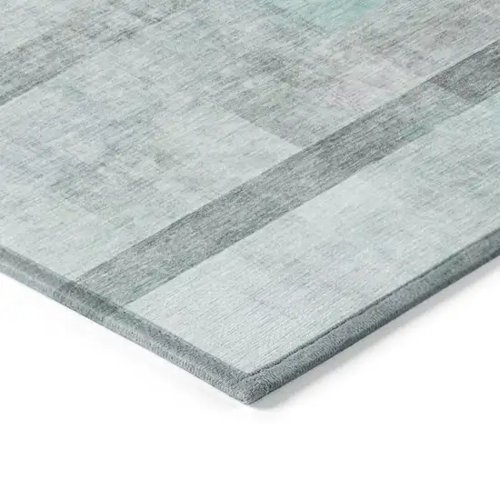 Teal Ombre Washable Non Skid Indoor Outdoor Area Rug Photo 7