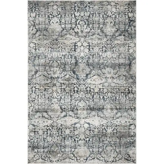 Teal Polyester Or  Viscose Rug Photo 4