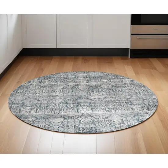 Teal Polyester Or  Viscose Rug Photo 2