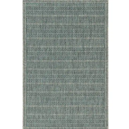 Teal Polypropylene Area Rug Photo 2