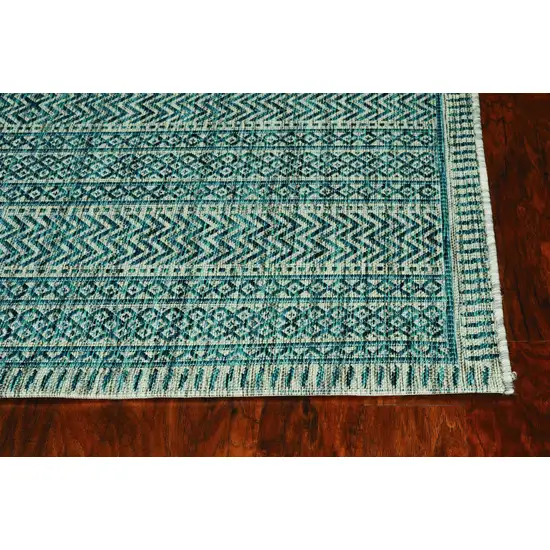 Teal Polypropylene Area Rug Photo 1