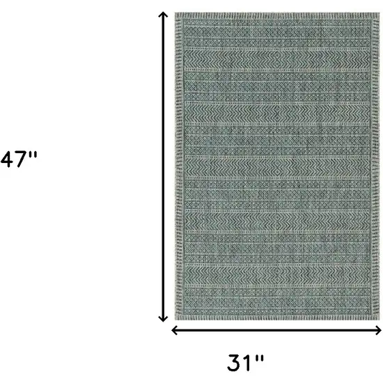 Teal Polypropylene Area Rug Photo 3