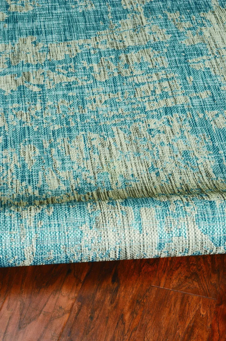 Teal Polypropylene Area Rug Photo 3