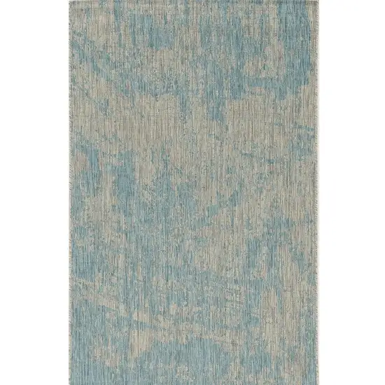 Teal Polypropylene Area Rug Photo 2