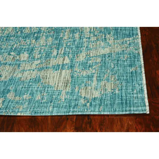 Teal Polypropylene Area Rug Photo 1